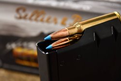Test e Video: cartucce senza piombo Sellier & Bellot eXergy Blue in .308 Winchester Munizioni Sellier & Bellot eXergy Blue in .308 Winchester nel caricatore