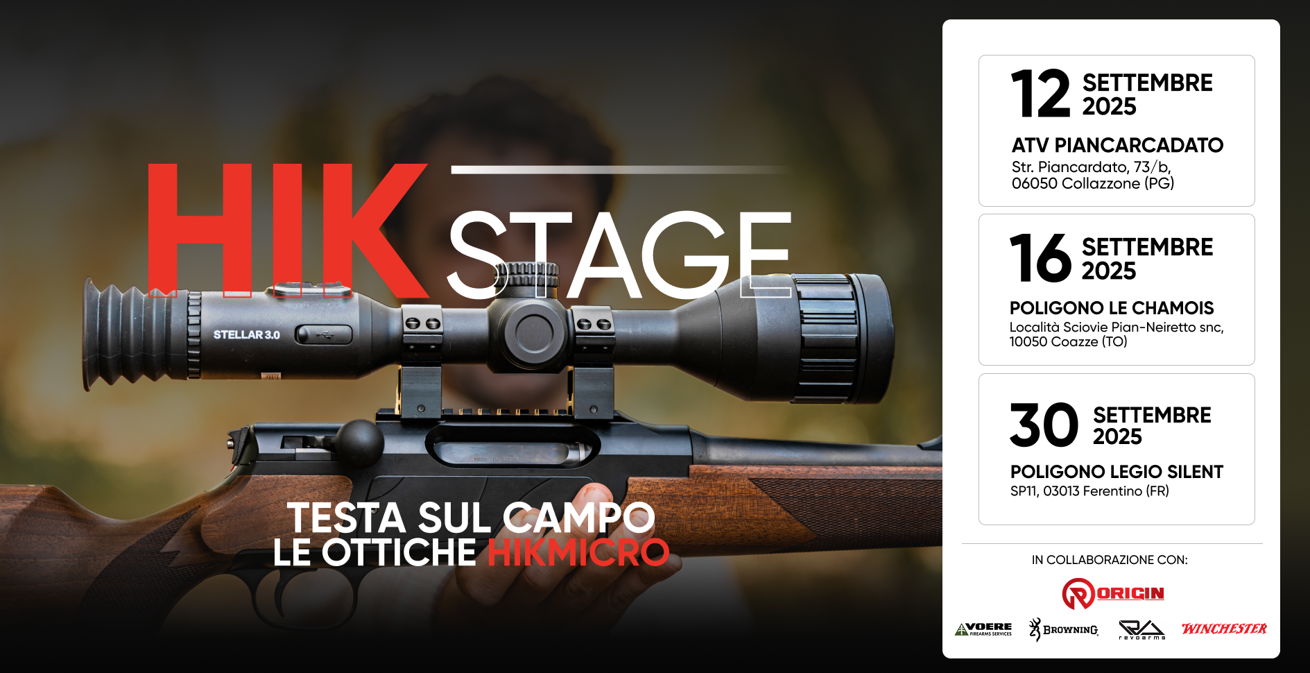 hikmicro: HIKSTAGE eventi: un'occasione imperdibile per testare i dispositivi da puntamento HIKMICRO