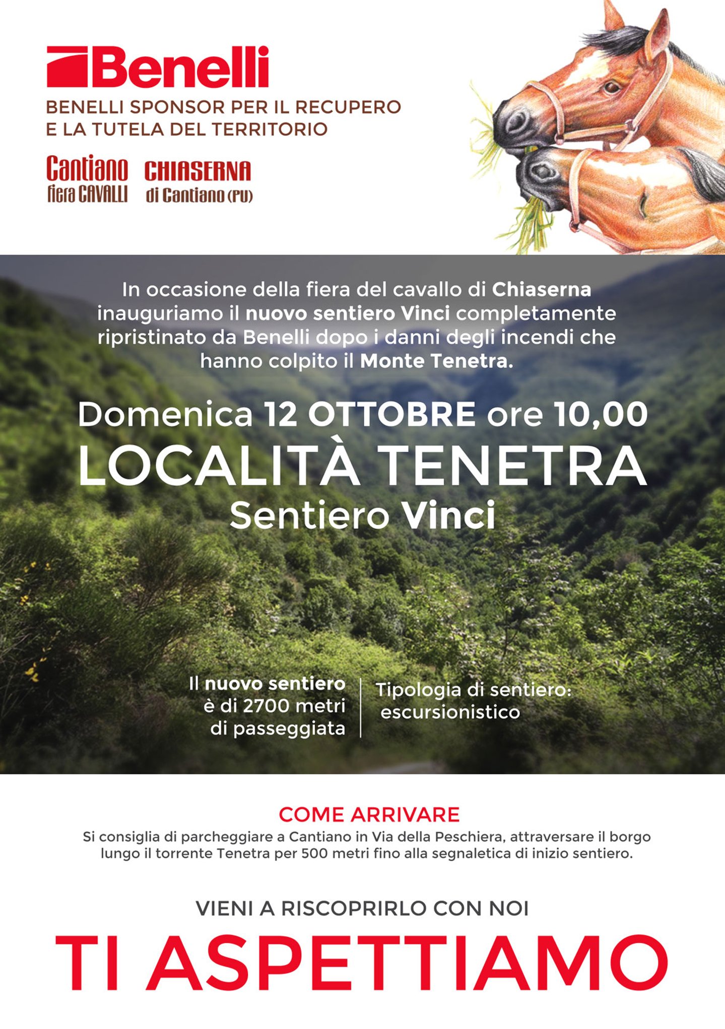 Benelli inaugura il sentiero Vinci Benelli inaugura il sentiero Vinci