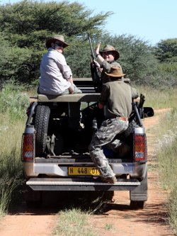 Caccia da sogno: magica Namibia Cacciatore durante un safari in Africa