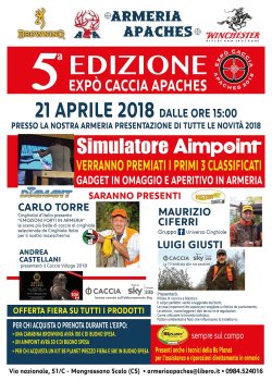 Expò Caccia Apaches: realtà virtuale e incontri Locandina evento armeria Apaches