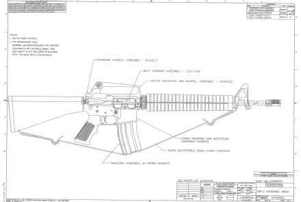 Disegno assemblaggio M16A1