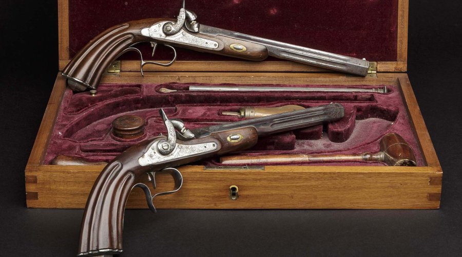 Asta Hermann Historica di dicembre Pistole con batterie a pietra focaia