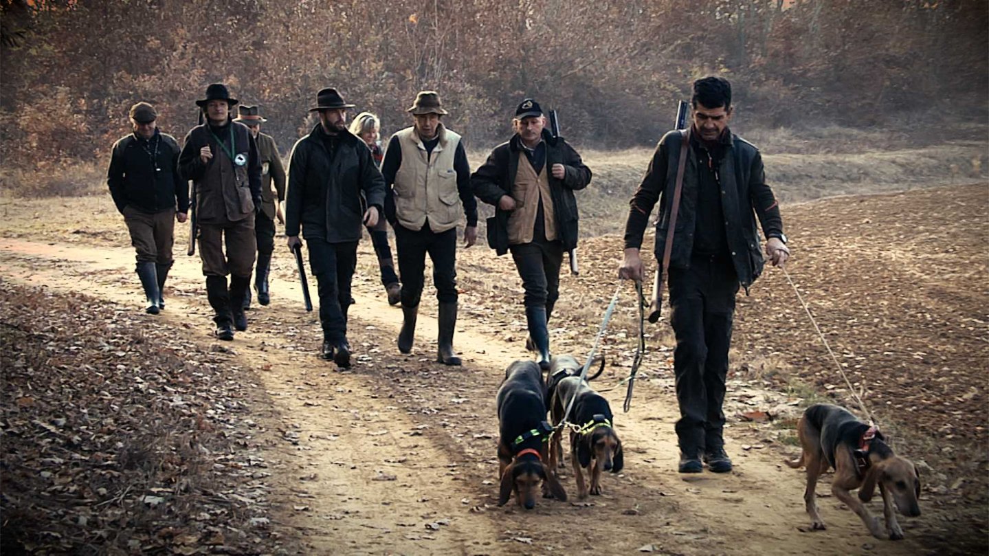 Caccia alla lepre con doppietta ad avancarica di Davide Pedersoli Cacciatori con cani