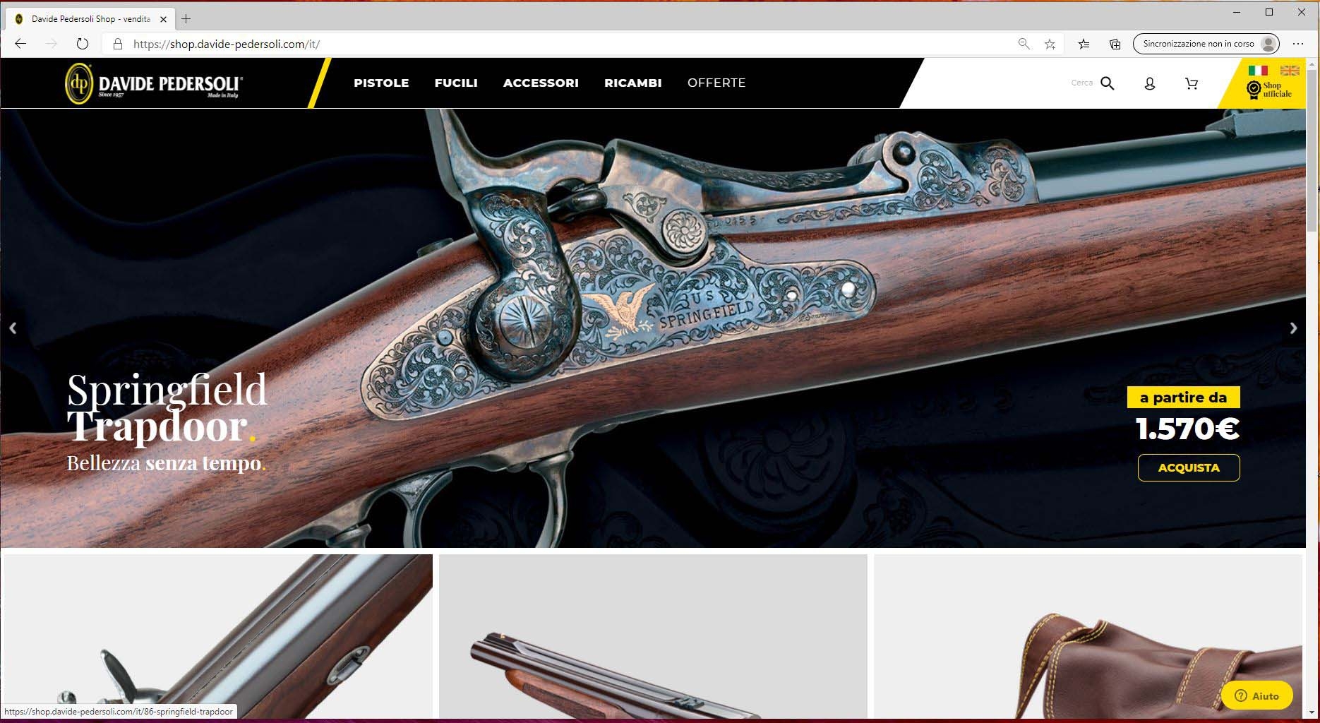 pedersoli-davide: Visita guidata al sito E-commerce della Davide Pedersoli