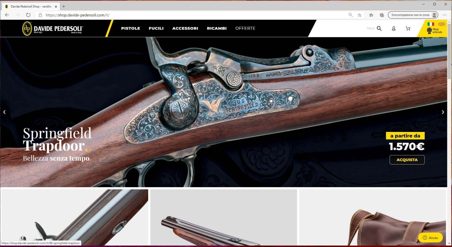 Pagina E-commerce Pedersoli