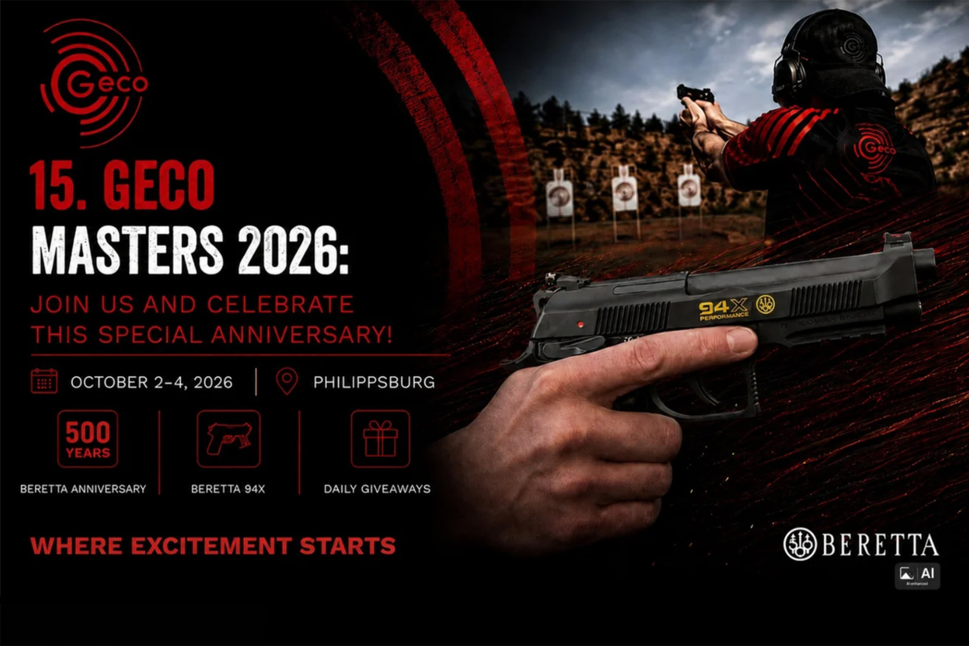 geco-ammunition: GECO Masters 2026: il grande torneo IPSC celebra il 500° anniversario di Beretta con un evento speciale.