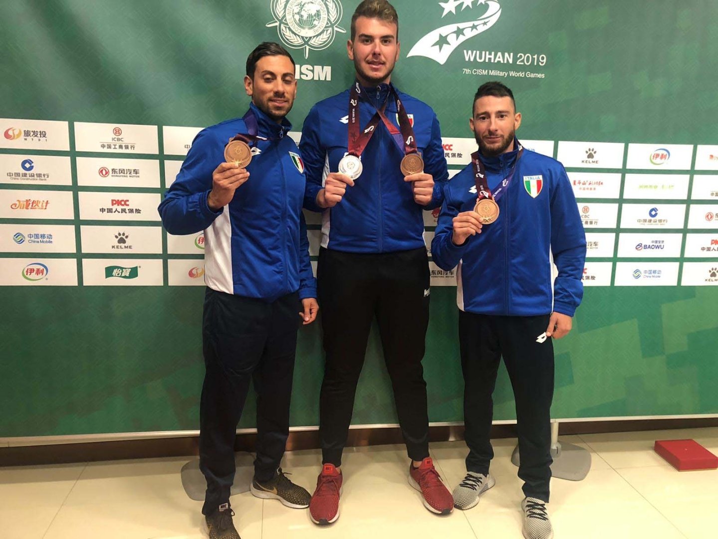Giochi mondiali militari di Wuhan 2019 Emanuele Fuso, Cristian Ciccotti e Valerio Andreoni, bronzo a squadre.