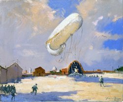 La Grande Guerra: i racconti pittorici di Italico Brass in mostra a Milano Dipinto di Italico Brass un dracken che atterra a Codroipo.