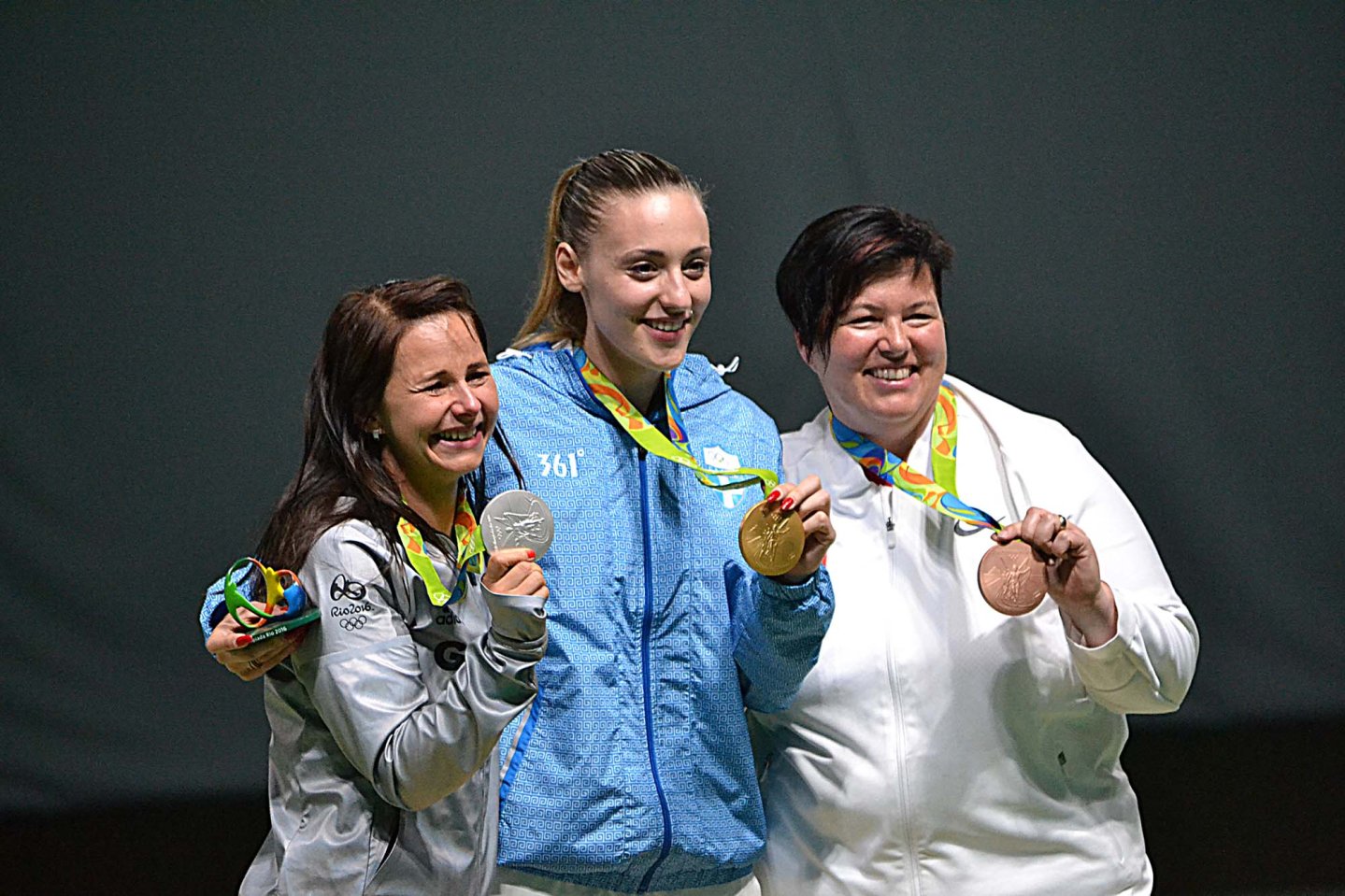Monika Karsch, Anna Korakaki e Heidi Diethelm Gerber