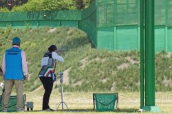 Terza coppa del mondo di tiro a volo Changwon 2019 Diana Bacosi durante la prova di tiro