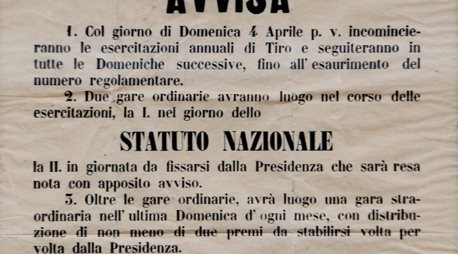 Vecchio Calendario gare Tiro a segno Tolmezzo