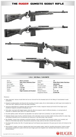 Ruger Gunsite Scout Rifle disponibile anche in calibro .223 Remington! Ruger Gunsite Scout Rifle disponibile anche in calibro .223 Remington!