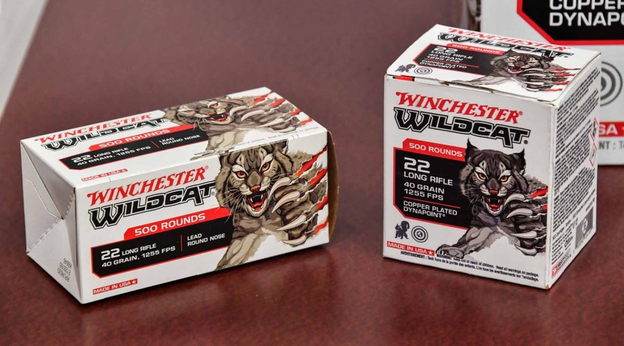 Confezioni di munizioni Winchester Wildcat calibro 22 LR in 40 grani