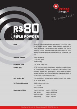 Polvere Reload Swiss RS80 Polvere Reload Swiss RS80