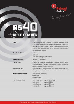 Polvere Reload Swiss RS40 Polvere Reload Swiss RS40