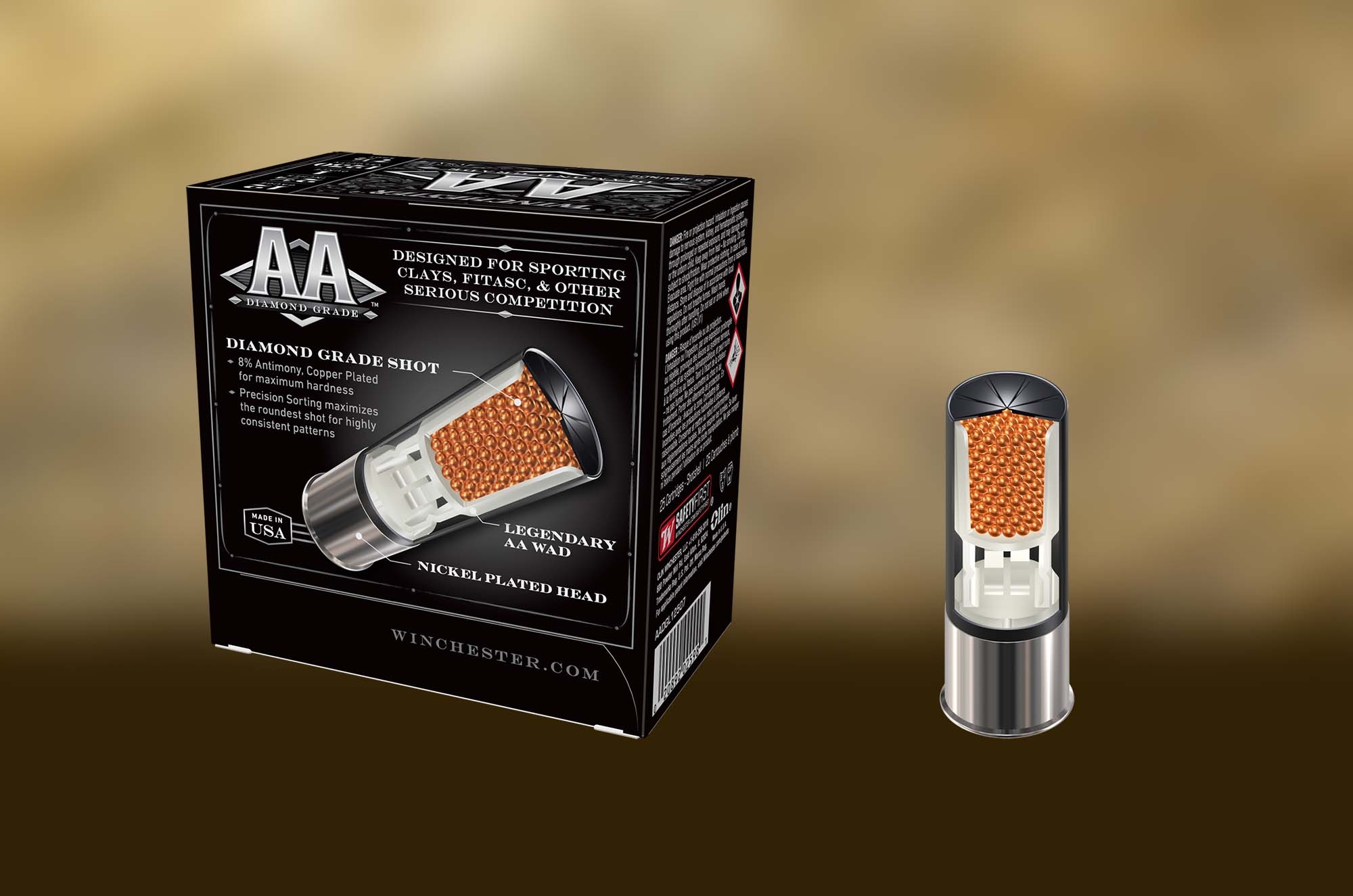 Nuova cartuccia per tiro a volo Winchester AA Diamond Grade calibro 12 Magnum