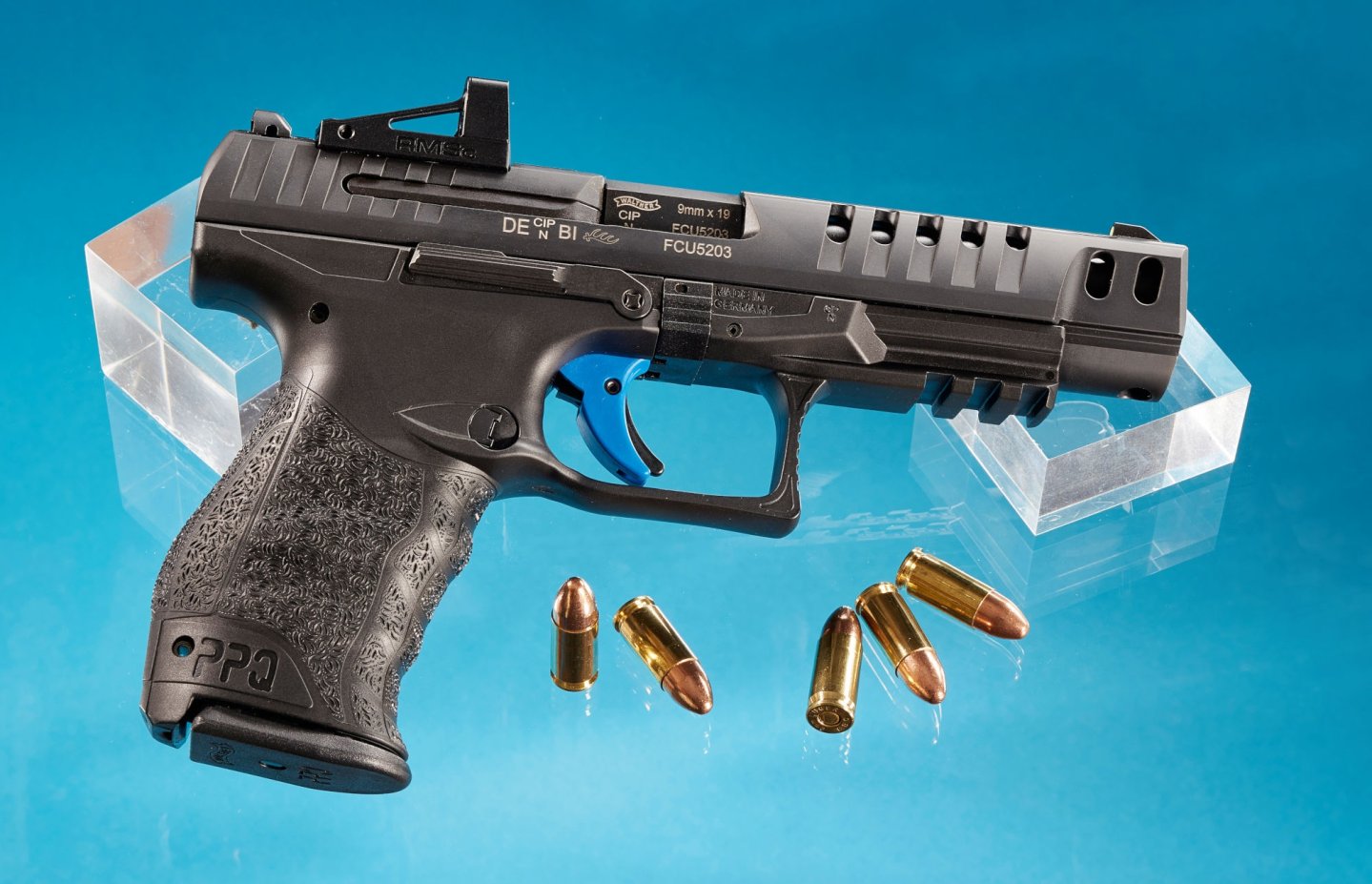 Test: Walther Q5 M2 Match in calibro 9mm, una pistola da competizione di fascia alta Vista intera della pistola Walther Q5 M2 Match