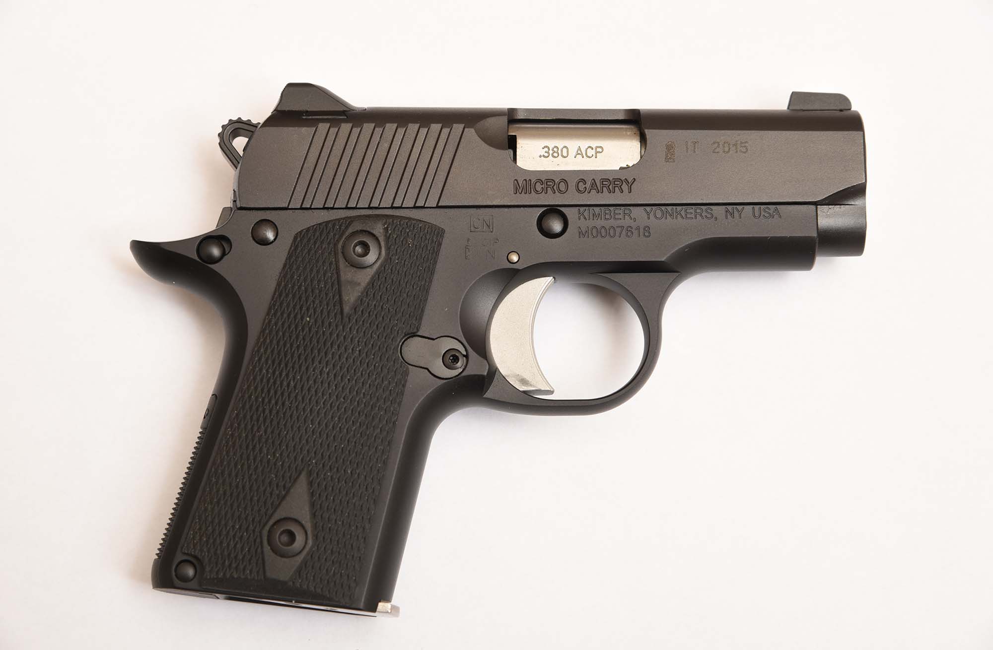 Lato destro della pistola Kimber Micro Carry calibro .380 Auto