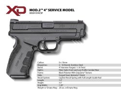 Springfield Armory XD-9 Mod.2 4" Service Model La Springfield Armory annuncia una versione "Service" con canna da 4" della pistola semiautomatica XD-9 Mod.2