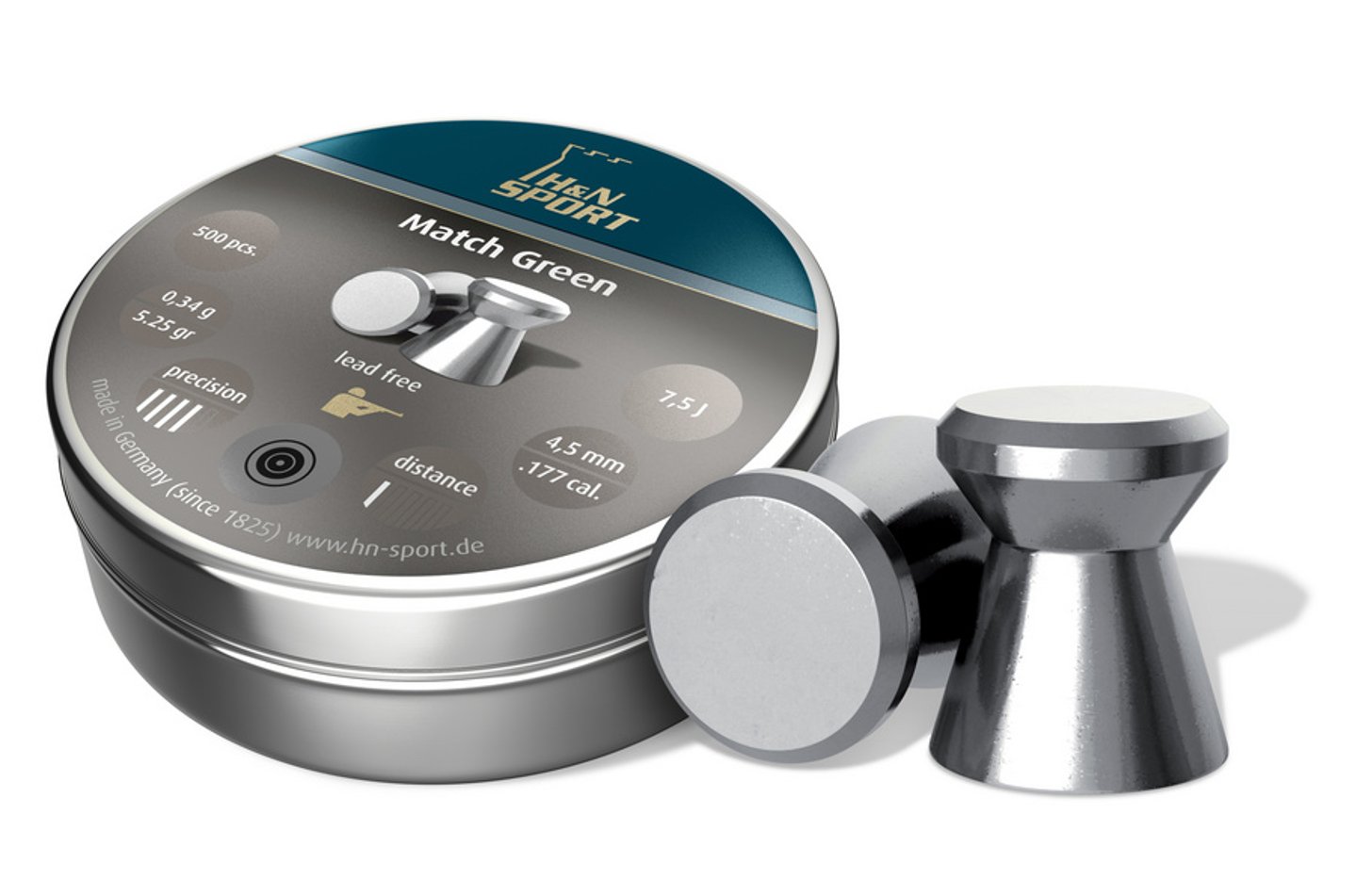 Экологически безопасные пули Match Green 4,5 мм компании Haendler & Natermann Sport Экологически безопасные пули Match Green 4,5 мм компании Haendler & Natermann Sport