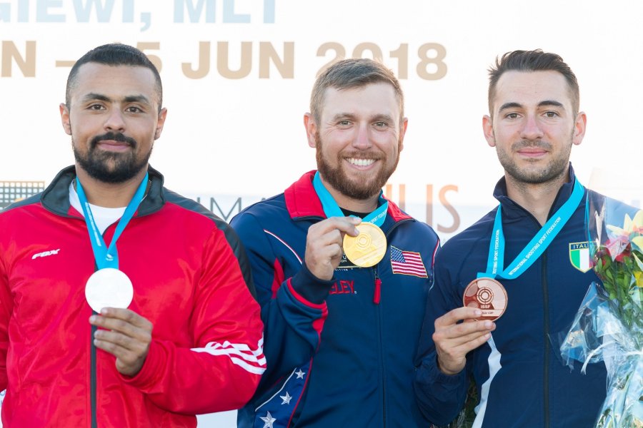 3-ий этап Кубка мира по стендовой стрельбе завершился на Мальте Стрелки Azmy Mehelba, Vincent Hancock, Gabrielle Rossetti