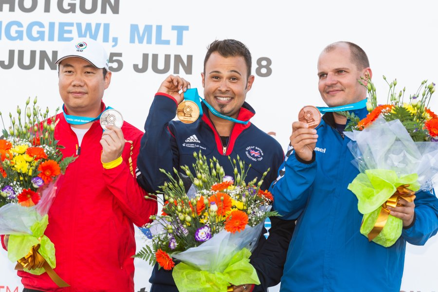 3-ий этап Кубка мира по стендовой стрельбе завершился на Мальте Стрелки Du Yu, Heading Aaron, Kovacocy Marian