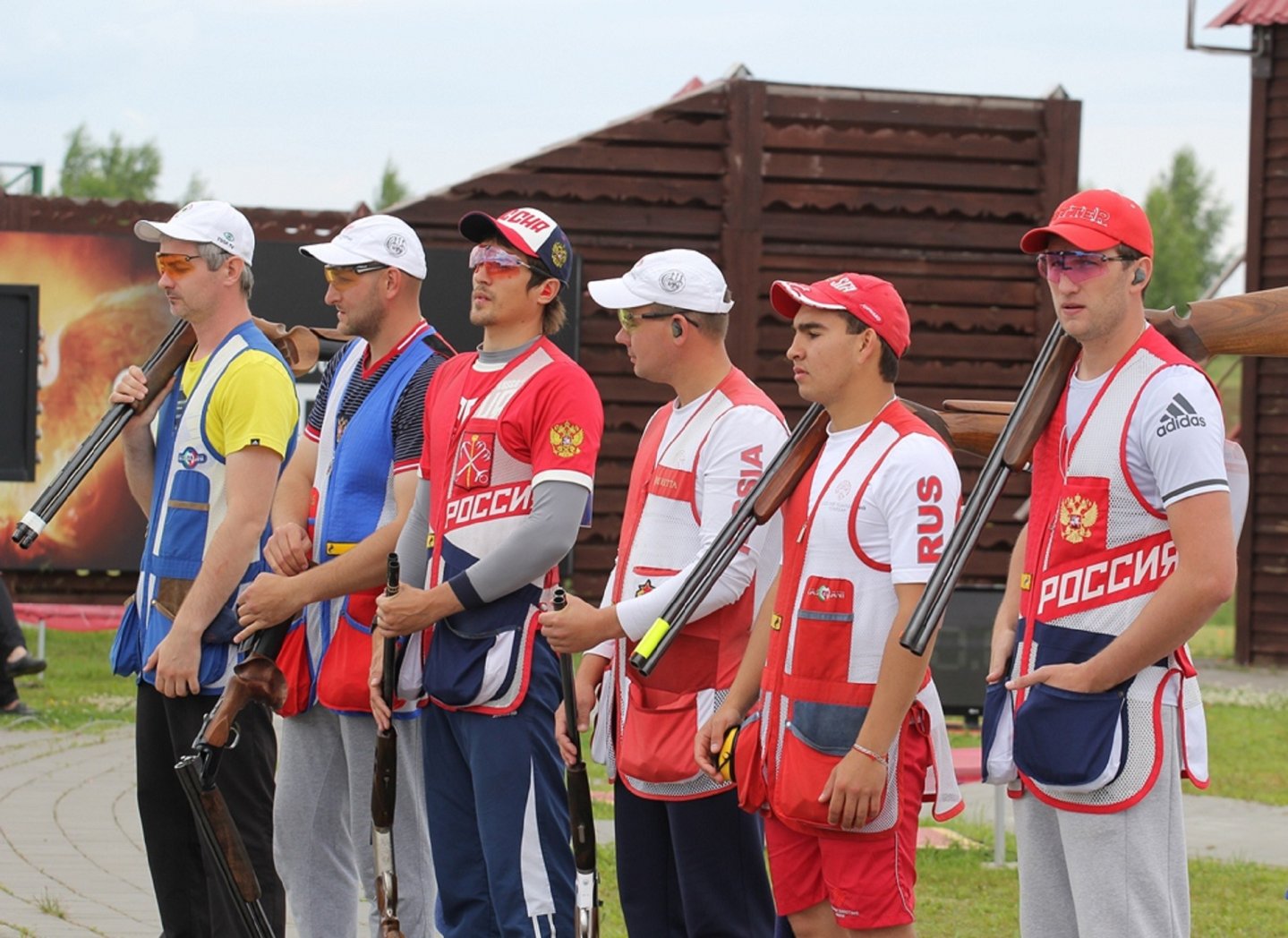 Участники мужского финала в ските на Чемпионате России по стендовой стрельбе 2017 