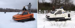 ЗАО «Транспорт»: обновленная модель снегохода ТТМ-1901 «Беркут-2». ТТМ-1901«Беркут» (слева) и «Беркут-2» (справа)