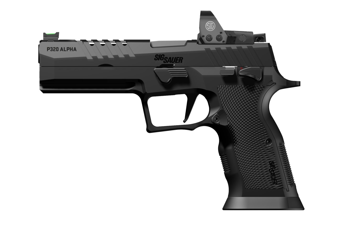 Новые пистолеты от SIG Sauer в 2020 году: модели P320 X-Five Alpha, HD и P226 NXT - настоящие премьеры  SIG Sauer P320 X-Five Alpha калибра 9 мм Luger с мини коллиматорным прицелом SIG Sauer Electro Optics.