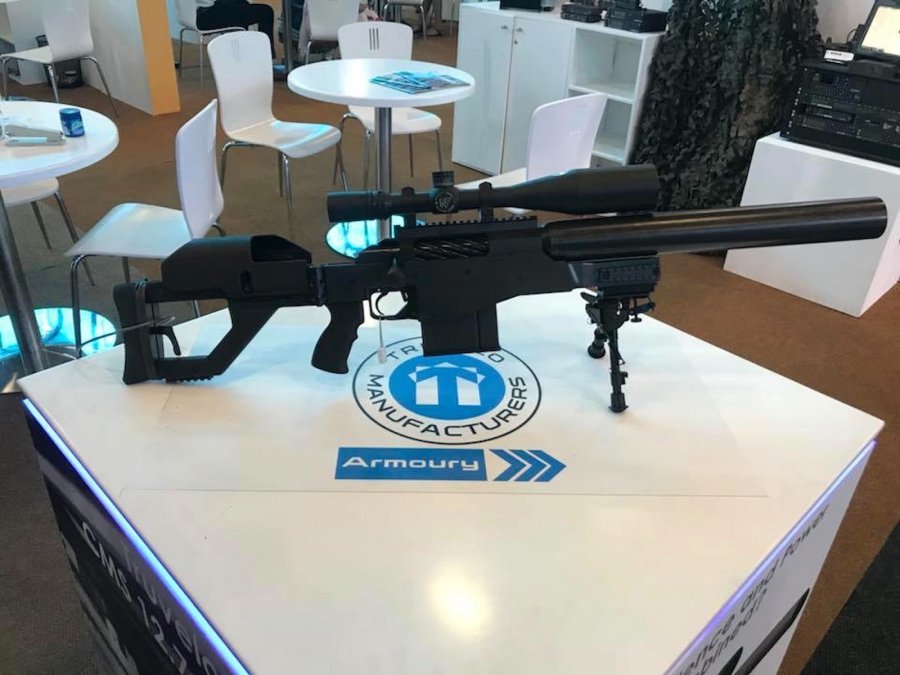 Антиматериальная винтовка Truvelo AMRIS 20x42 mm с интегрированным глушителем Гибридные боеприпасы