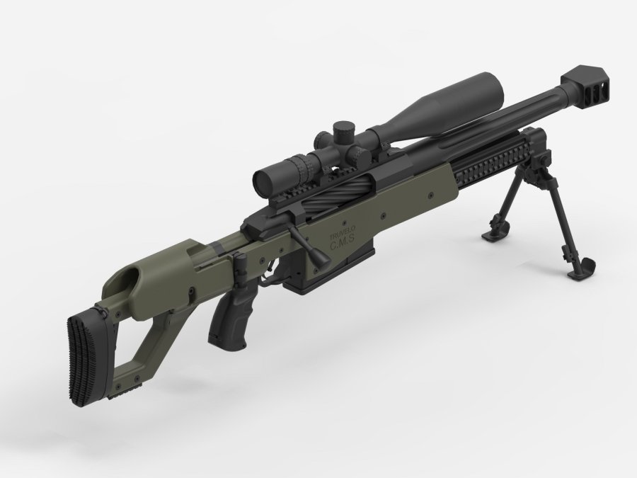 Антиматериальная винтовка Truvelo AMRIS 20x42 mm с интегрированным глушителем Truvelo AMRIS 20x42 mm на стенде компании
