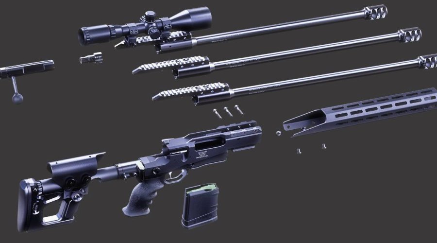 Новая модульная снайперская винтовка SLX от Ritter & Stark в разобранном виде